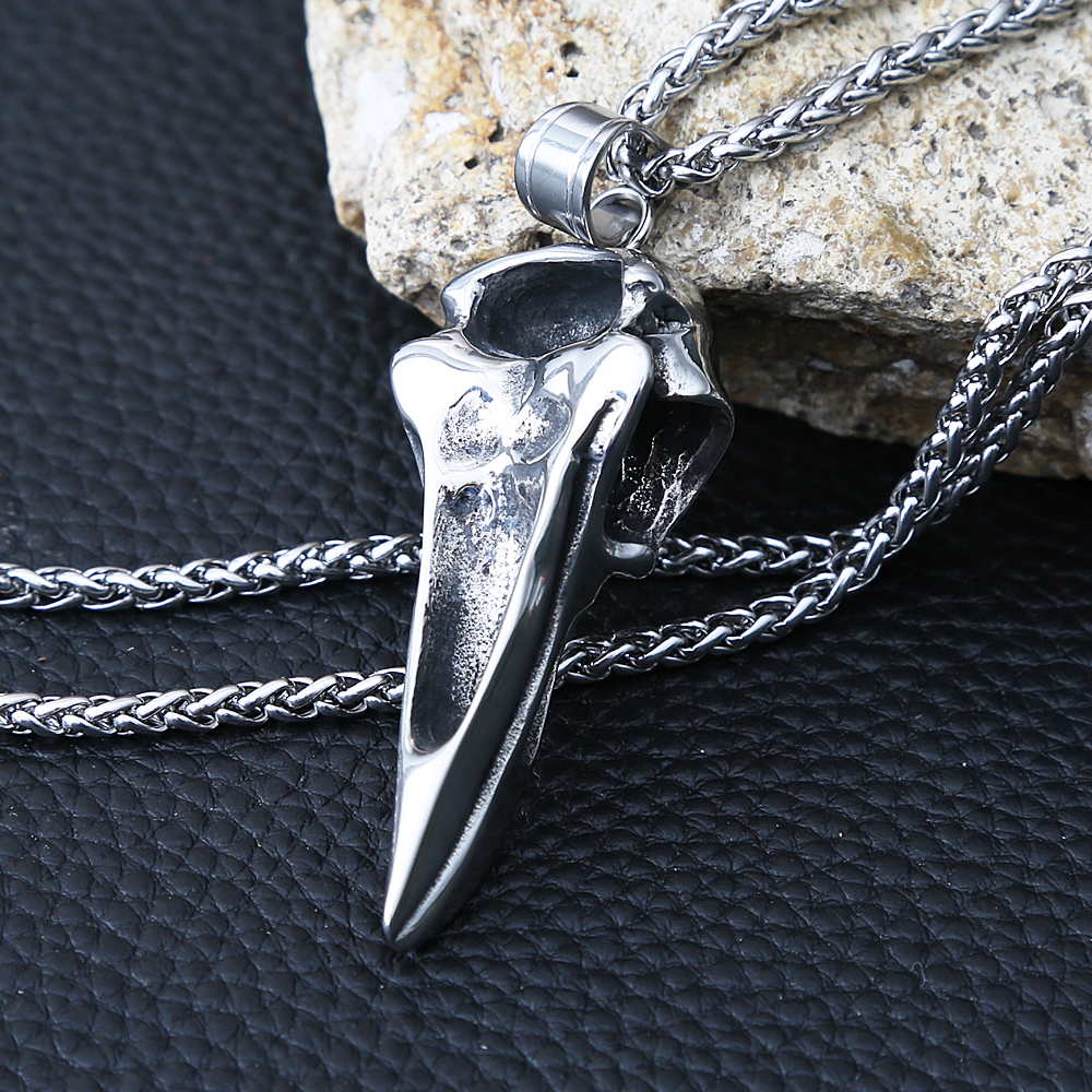 Pendentif Crâne de Corbeau Viking Sans Chaîne – Acier Inoxydable – Image 2