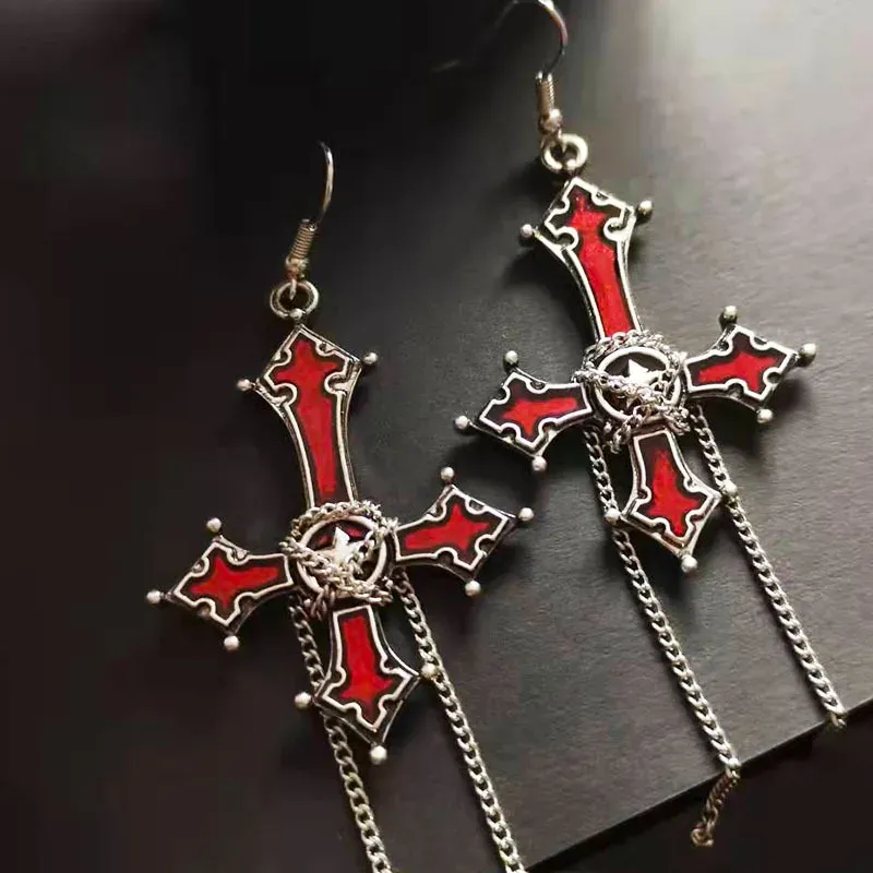Boucles Cross Rose Blood