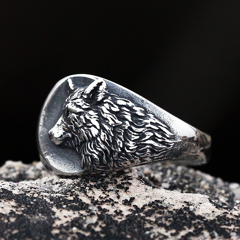 Bague Tête de Loup Nordique – Acier Inoxydable 316L – Image 7