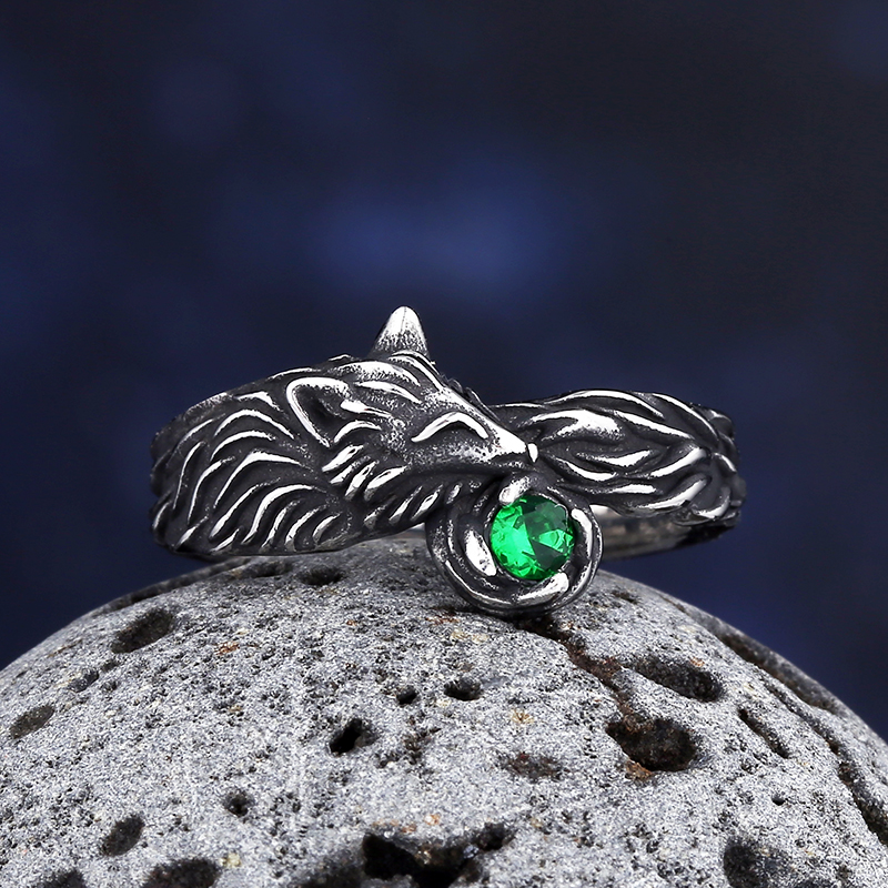 Bague Tête de Renard Nordique – Acier Inoxydable 316L