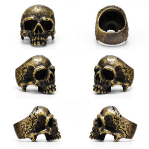 Bague Tête de Mort Vintage – Laiton Patiné