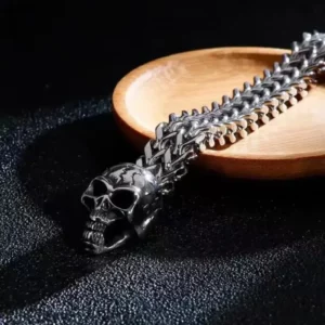 Bracelet Chaîne Crâne Argenté