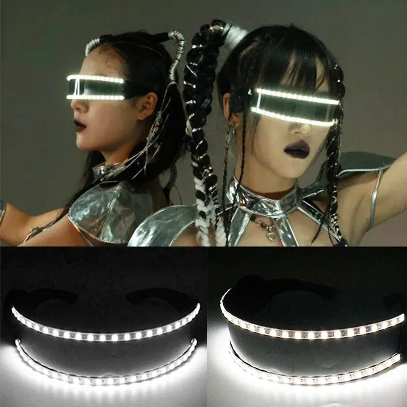 Lunettes LED Cyberpunk – Visière Lumineuse Multicolore