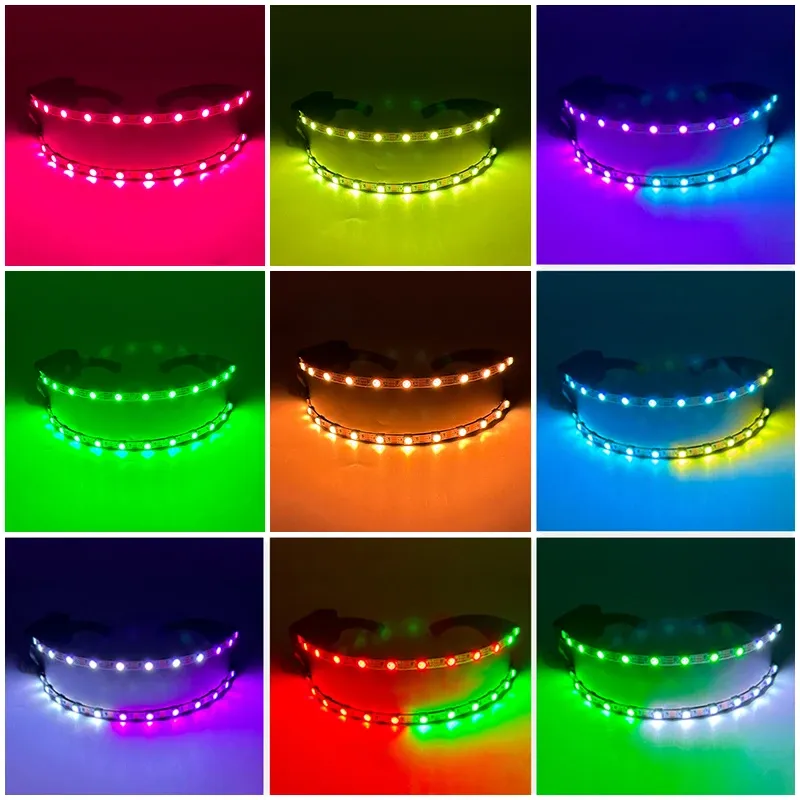 Lunettes LED Cyberpunk – Visière Lumineuse Multicolore – Image 4