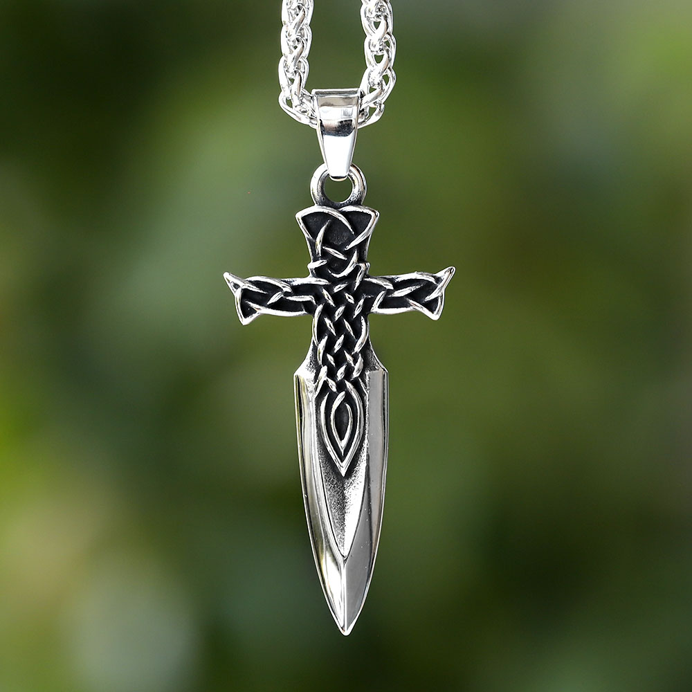Pendentif Viking Lame Celtique avec Chaîne B – Acier 316L – Image 3