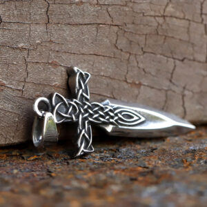 Pendentif Épée Celtique Viking en Acier