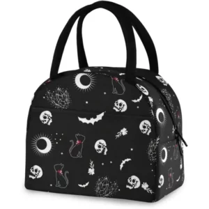 Lunch Bag Skull Cat Moon