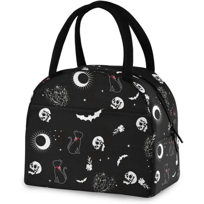 Lunch Bag Skull Cat Moon