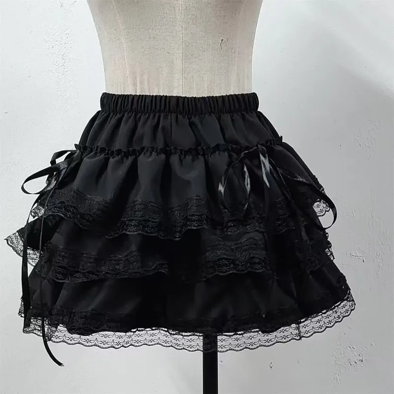 Mini-Jupe Ruffle Lace Black