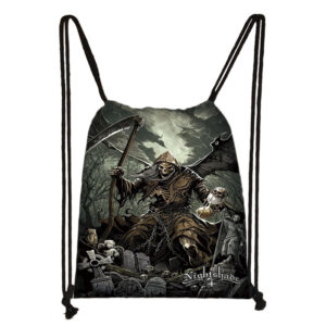 Sac à Cordons Gothique Faucheur Nocturne – Toile Canvas Illustrée
