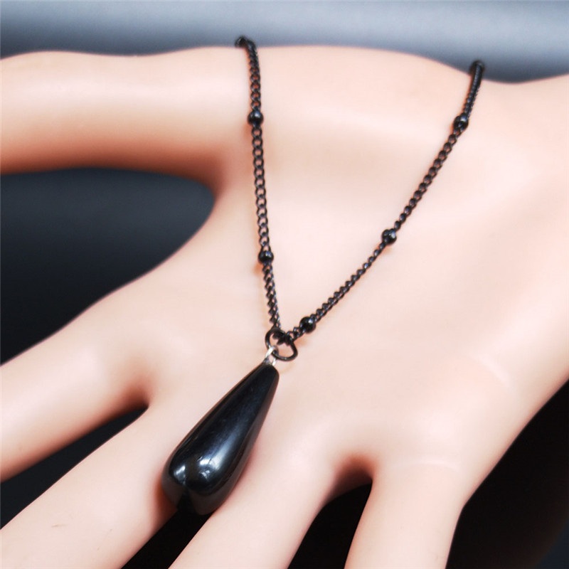 Collier Gothique Superposé Noir – Double Pendentif – Image 2
