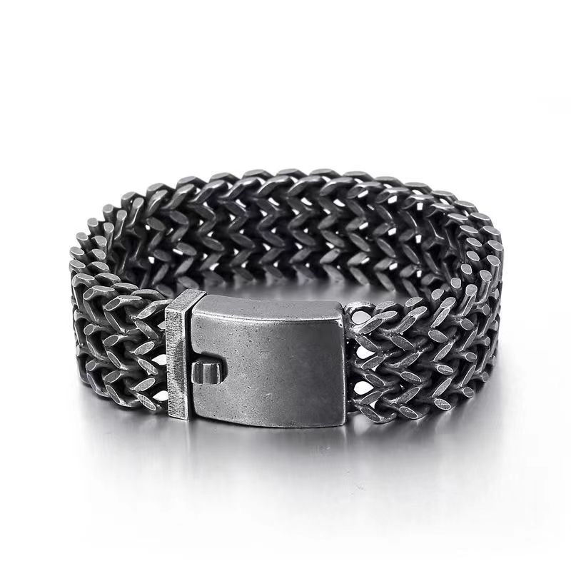 Bracelet Chaîne Punk 316L – Graphite