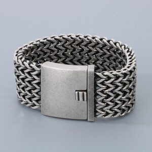 Bracelet Chaîne Punk 316L – Contraste Argent Noir