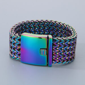 Bracelet Chaîne Punk 316L – Finition Irisée