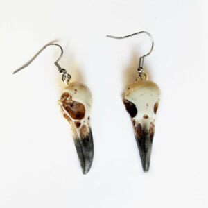 Boucles d’oreilles corbeau en résine