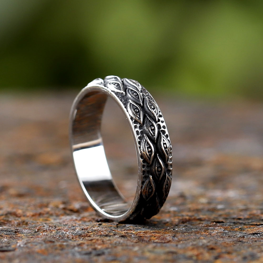 Bague Gothique 316L aux Yeux Sculptés – Regard Japonais – Image 4