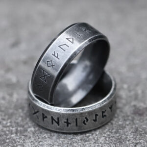 Bague Viking à Runes Nordiques – Acier Inoxydable