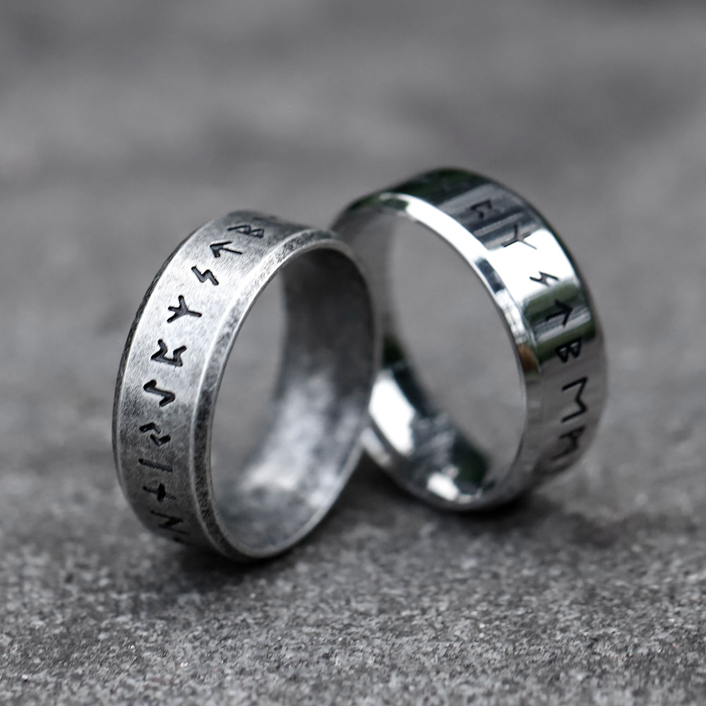 Bague Viking à Runes – Pierre Chocolat – Image 2