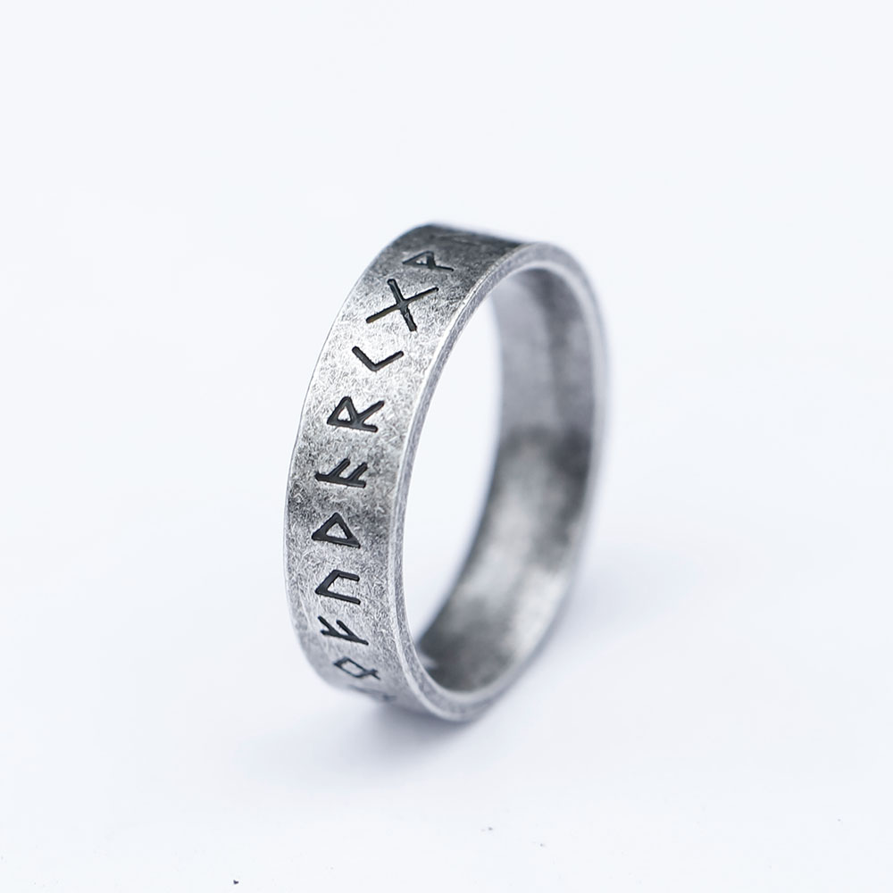 Bague Viking à Runes – Pierre Chocolat – Image 4