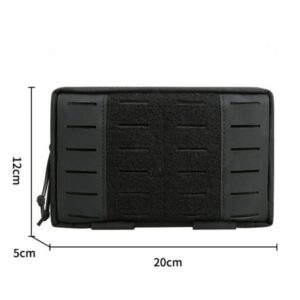 Sac poitrine techwear noir Grid Pulse dimensions 20 x 12 x 5 cm