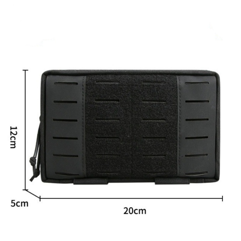 Sac poitrine techwear noir Grid Pulse dimensions 20 x 12 x 5 cm